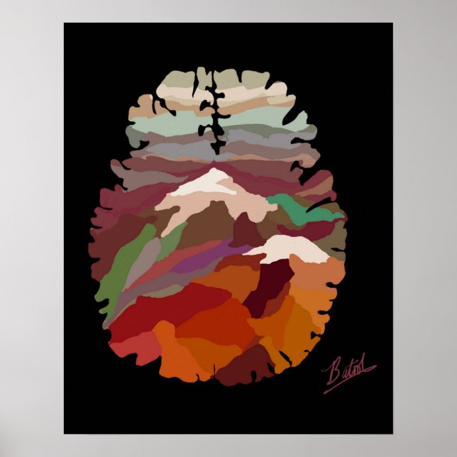 Warm Colors Mountain Poster (Front)