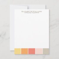 Warm Colour Blocks Custom Flat Thank You Notes