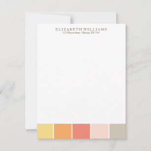 Warm Colour Blocks Custom Flat Thank You Notes Invitation
