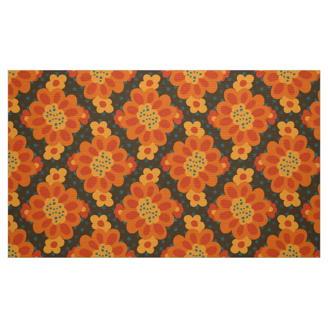 Warm colour retro vintage seamless fabric (Fat Quarter)
