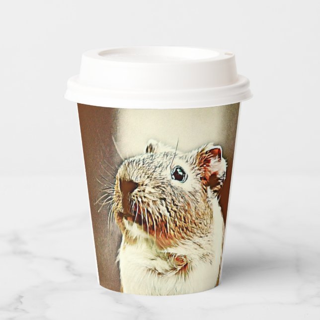 warm coloured animal guinea pig paper cups (Front)