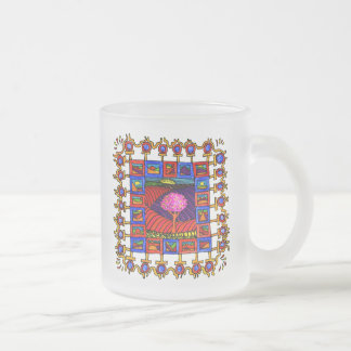 Warm coloured landschapjes with lively list! frosted glass coffee mug