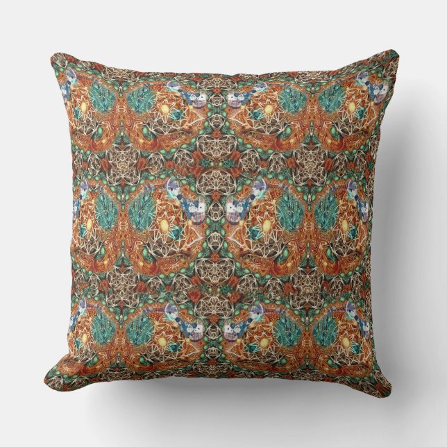Warm Coloured Throw Pillow by Joya Eve (Front)