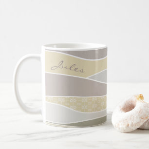 Warm Coloured Waves Add Name Coffee Mug