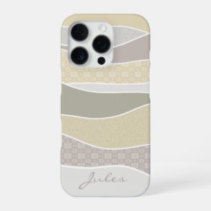 Warm Coloured Waves Add Name iPhone 16 Pro Case