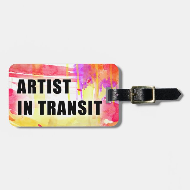 Warm Colourful Custom Artist Travel Tag (Front Horizontal)