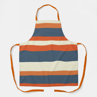 Warm Colourful Horizontal Stripes Apron