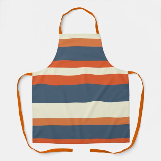 Warm Colourful Horizontal Stripes Apron (Front)