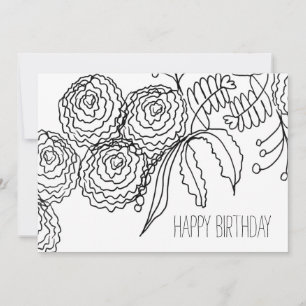 Warm Colouring Carnation Flower Botanical Art Card