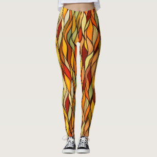 Warm Colours Abstract Fall Leggings