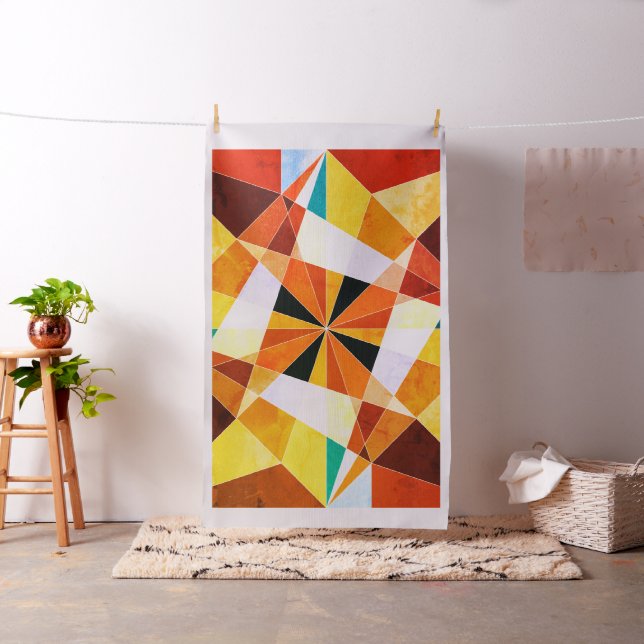 Warm Colours Cool Angular Geometric Shapes Fabric (In Situ)