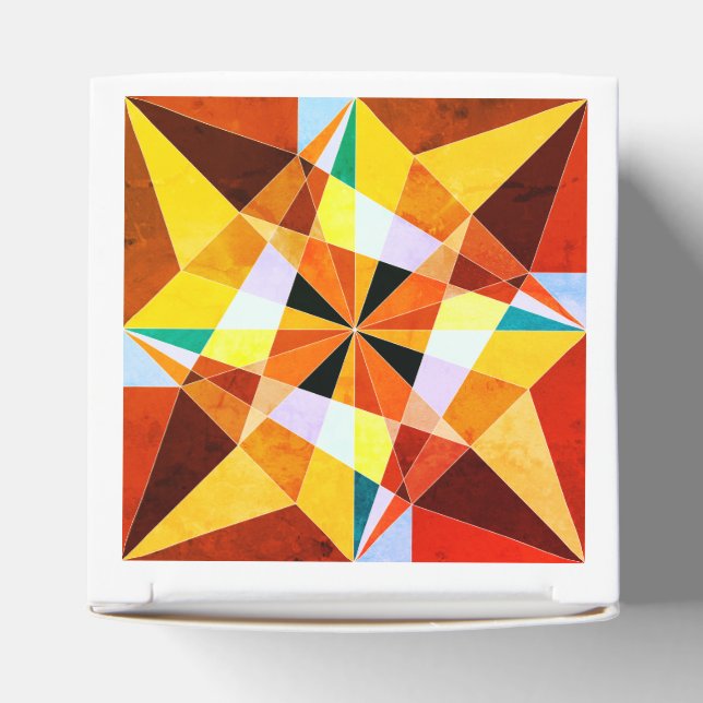 Warm Colours Cool Angular Geometric Shapes Favour Box (Top)