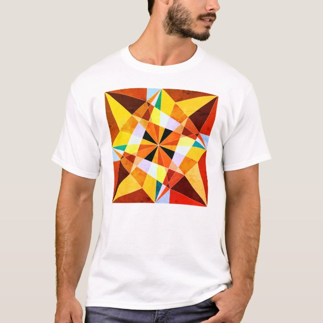Warm Colours Cool Angular Geometric Shapes T-Shirt (Front)