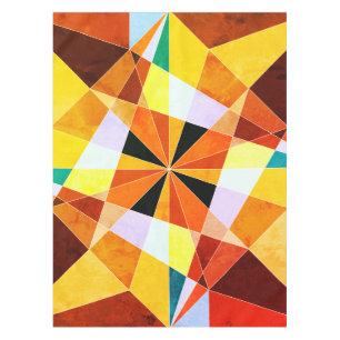Warm Colours Cool Angular Geometric Shapes Tablecloth