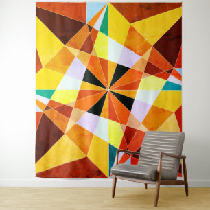 Warm Colours Cool Angular Geometric Shapes Tapestry