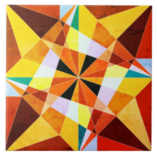 Warm Colours Cool Angular Geometric Shapes Tile