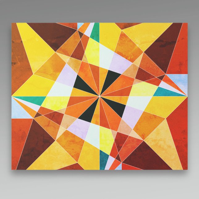Warm Colours Cool Angular Geometric Shapes Wrapping Paper (Creator Uploaded)