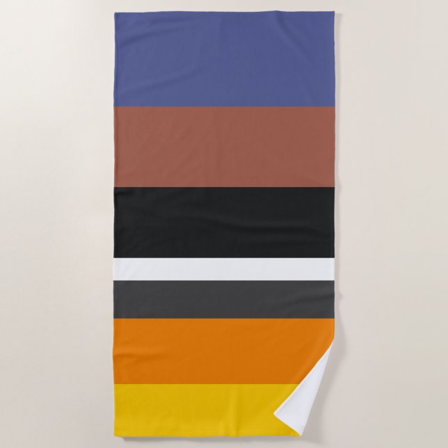 Warm Colours Familiar Horizontal Rectangles Beach Towel (Front)