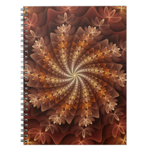 Warm Colours, Modern Abstract Fractal Art Pattern Notebook