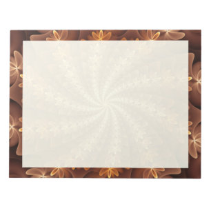 Warm Colours, Modern Abstract Fractal Art Pattern Notepad
