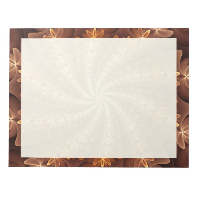 Warm Colours, Modern Abstract Fractal Art Pattern Notepad (Front)