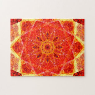 Warm Colours   Star Shapes   Relaxing Mandala Jigsaw Puzzle