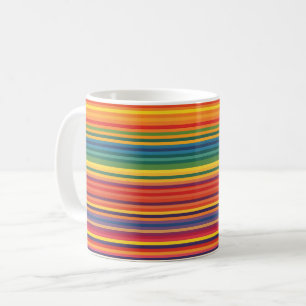 Warm Colours Stripe Pattern Coffee Mug
