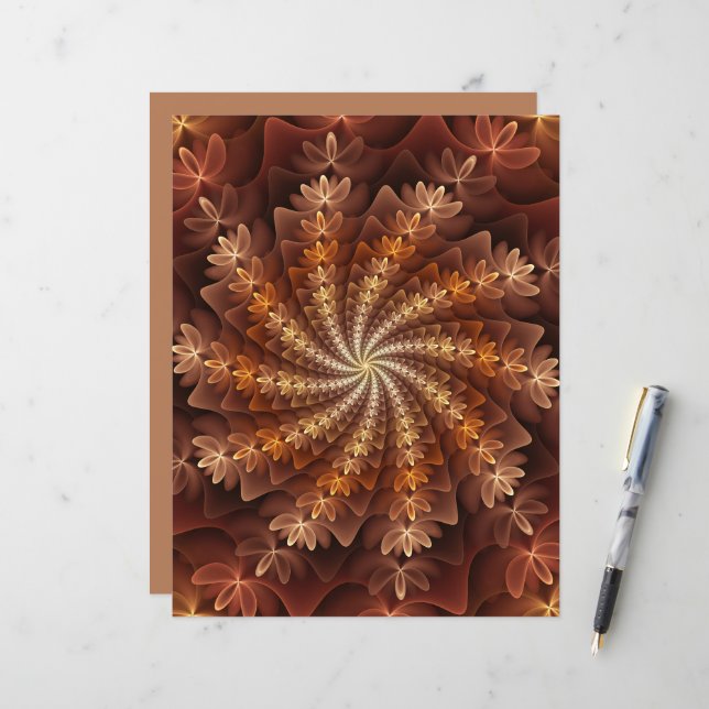 Warm Colours, Trippy Modern Fractal Art Pattern (Front/Back In Situ)