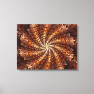 Warm Colours, Trippy Modern Fractal Art Pattern Canvas Print