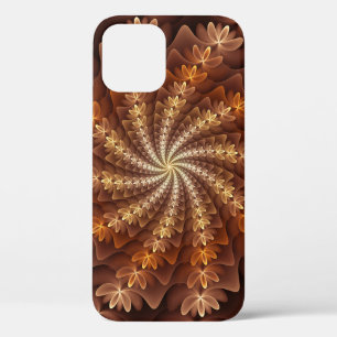 Warm Colours, Trippy Modern Fractal Art Pattern iPhone 12 Pro Case