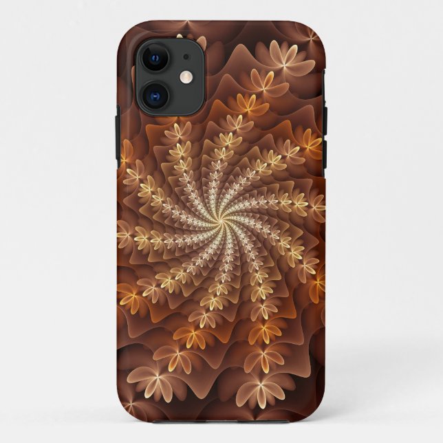Warm Colours, Trippy Modern Fractal Art Pattern Case-Mate iPhone Case (Back)