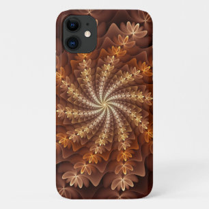 Warm Colours, Trippy Modern Fractal Art Pattern iPhone 11 Case