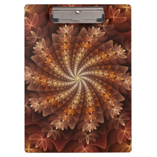 Warm Colours, Trippy Modern Fractal Art Pattern Clipboard