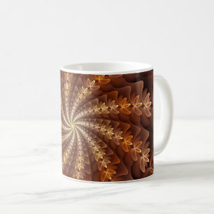 Warm Colours, Trippy Modern Fractal Art Pattern Coffee Mug