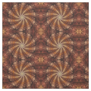 Warm Colours, Trippy Modern Fractal Art Pattern Fabric