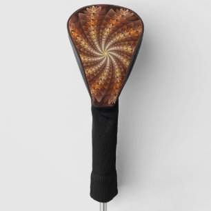 Warm Colours, Trippy Modern Fractal Art Pattern Golf Head Cover