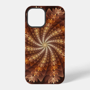 Warm Colours, Trippy Modern Fractal Art Pattern iPhone 12 Pro Case