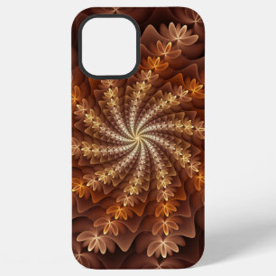 Warm Colours, Trippy Modern Fractal Art Pattern iPhone 12 Pro Max Case