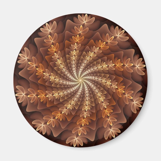 Warm Colours, Trippy Modern Fractal Art Pattern Magnet (Front)