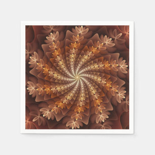 Warm Colours, Trippy Modern Fractal Art Pattern Napkin