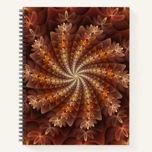 Warm Colours, Trippy Modern Fractal Art Pattern Notebook