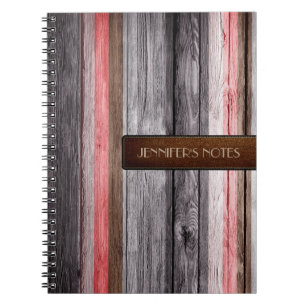 Warm Colours Wood Elegant Leather Look #14 Notebook
