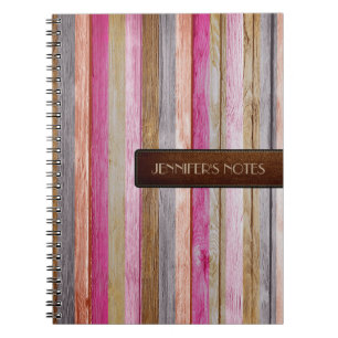 Warm Colours Wood Elegant Leather Look #21 Notebook
