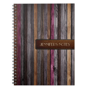 Warm Colours Wood Elegant Leather Look #25 Notebook