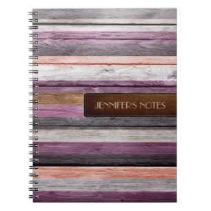 Warm Colours Wood Elegant Leather Look #30 Notebook