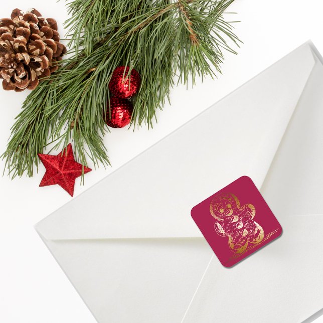 Warm Copper Gingerbread Man Square Sticker (Creator Uploaded)