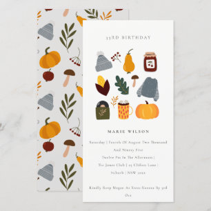 Warm Cosy Autumn Essential Any Age Birthday Invite