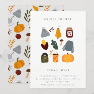 Warm Cosy Autumn Essential Bridal Shower Invite