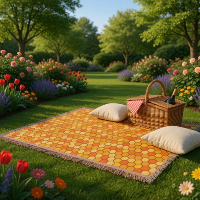 Warm & Cosy Bee-Inspired  Honeycomb Fleece Blanket (Creator Uploaded)