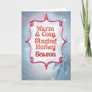 Warm & Cosy Flakey Family – Retro Snowflake Card